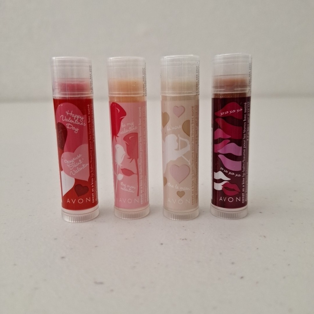 NEW Avon SWEET AS A KISS Lip Balm Chapstick, Set of 4, DISCONTINUED Valentine's - Picture 2 of 7